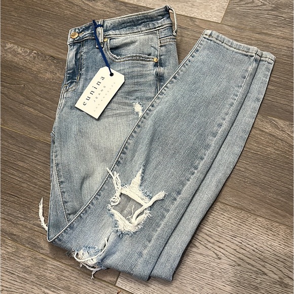 NWT eunina Jeans LA | Jude Mid Rise Skinny Ankle Stretch Jeans - Picture 6 of 7